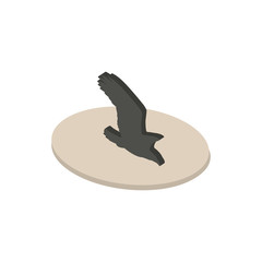 silhouette of a raven in isometric design
