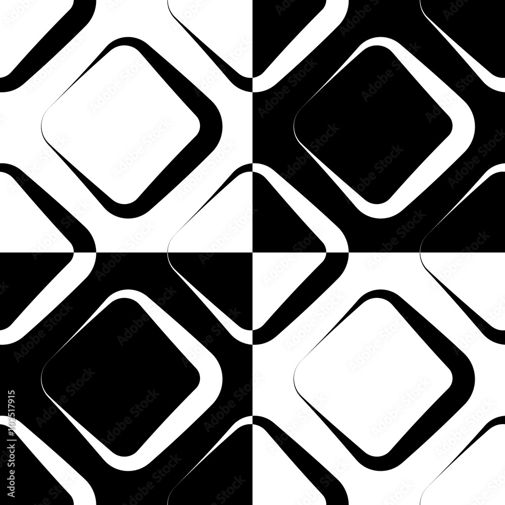 Aufkleber squares abstract repeatable geometric pattern. monochrome backgr