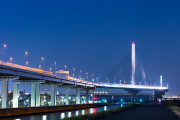 Fototapeta na wymiar 首都高速と葛飾ハープ橋 