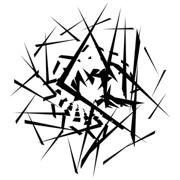 Abstract Monochrome Graphic With Scattered, Random Shapes