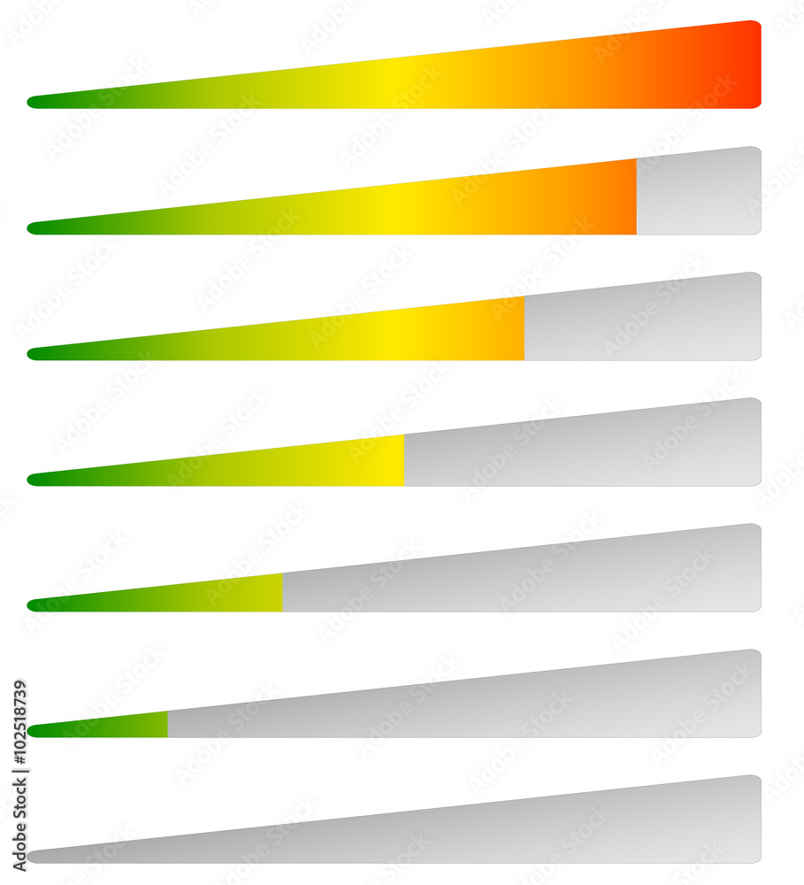 Aufkleber loading, progress bars, indicators. levels from low to high. edi