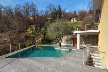 modern building with pool