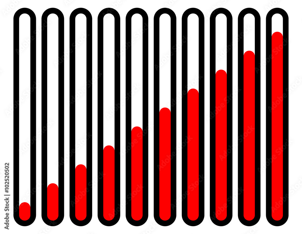 Aufkleber Vertical progress, loading bars, progress indicators in sequence