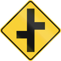 Fototapeta premium United States MUTCD warning road sign - Offset roads
