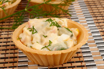 Tartlets with crab salad