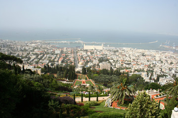 Haifa, Israel. Bay of Haifa with the harbor at the back, Israel