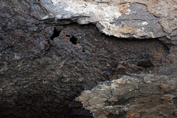 Strongly rusted metal pipe
