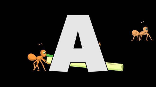 Letter A and Ant (background)
Animated animal alphabet. HD footage with alpha channel. Animal in a background of letter