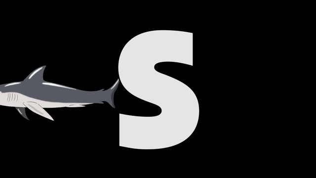 Letter S and Shark (background)
Animated animal alphabet. HD footage with alpha channel. Animal in a background of letter