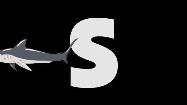 Letter S and Shark (background)
Animated animal alphabet. HD footage with alpha channel. Animal in a foreground of letter