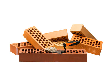 bricks with construction accessories