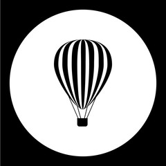 simple hot air balloon isolated black icon eps10