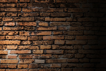 spot light on brick wall background