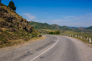 a sharp turn of the road