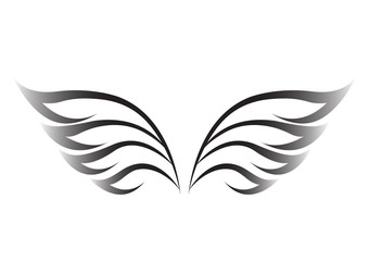 black wings on a white background