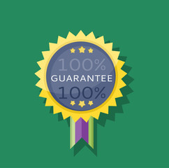 Badge Sticker Guarantee Design Flat