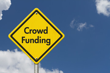 Yellow Warning Crowd Funding Highway Road Sign
