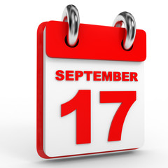 17 september calendar on white background.