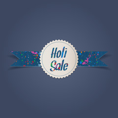 Holi Sale white Emblem with Ribbon