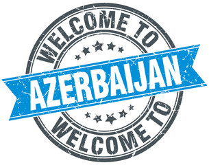welcome to Azerbaijan blue round vintage stamp