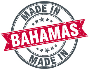 made in Bahamas red round vintage stamp