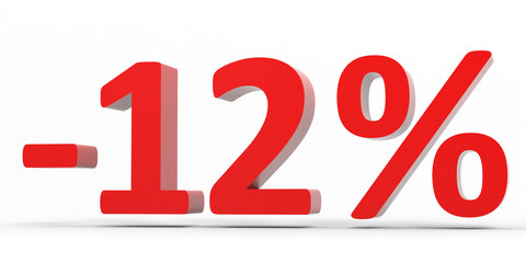 Discount 12 percent off sale.