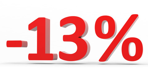 Discount 13 percent off sale.