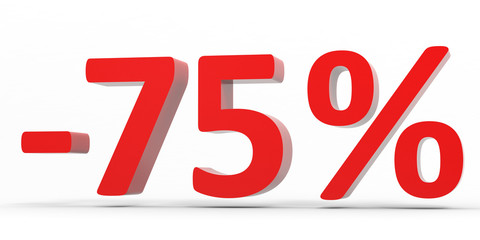 Discount 75 percent off sale.