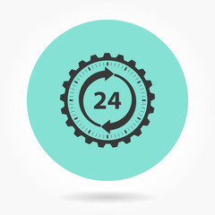 24 hour service - vector icon.