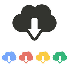Cloud download- vector icon.