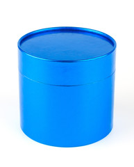 Round blue gift box