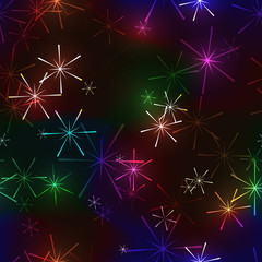 seamless background with colorful firework stars