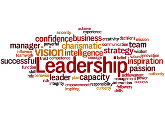 Leadership, word cloud concept