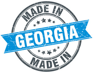 made in Georgia blue round vintage stamp