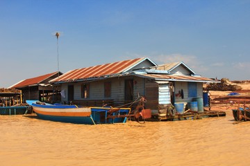  The floating village at Tonle Sap lake. siemreap Cambodia