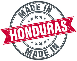 made in Honduras red round vintage stamp