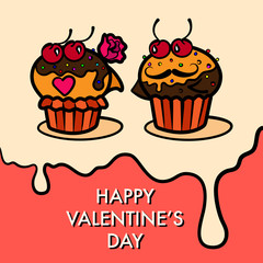 Cakes lovers Valentines day outlines