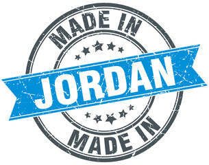 made in Jordan blue round vintage stamp