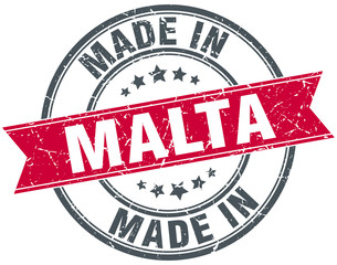 made in Malta red round vintage stamp