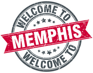 welcome to Memphis red round vintage stamp