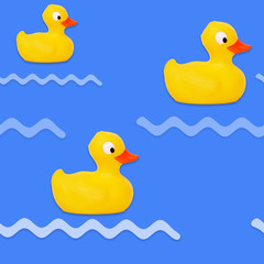 seamless pattern baby bath toy rubber duck
