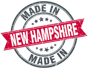 made in New Hampshire red round vintage stamp