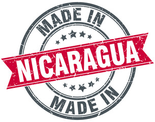 made in Nicaragua red round vintage stamp