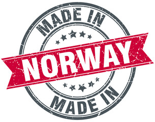 made in Norway red round vintage stamp