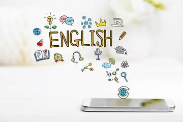 English concept with smartphone