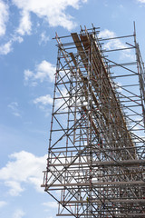 scaffolding on blue sky