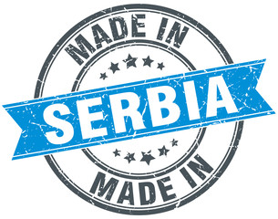 Fototapeta premium made in Serbia blue round vintage stamp