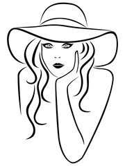 Abstract beautiful young women portrait