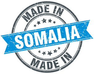 made in Somalia blue round vintage stamp
