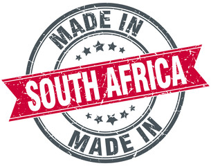 made in South Africa red round vintage stamp